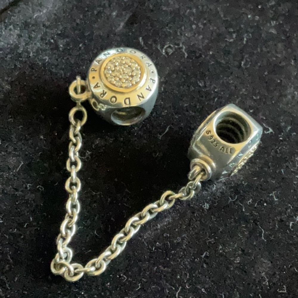 Pandora two tone Safety Chain 14k gold and silver - Picture 4 of 4
